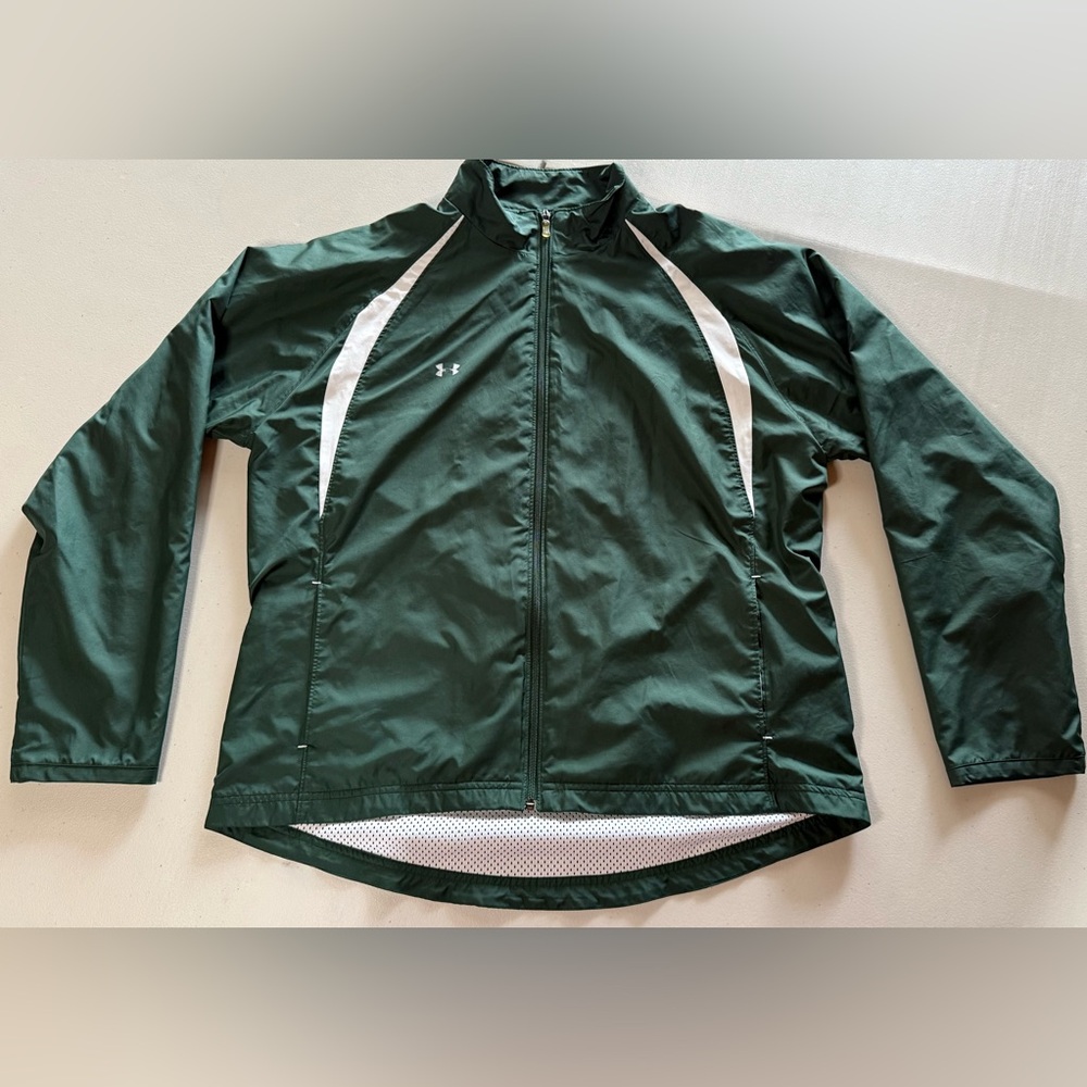 Women’s Under Armour Full-Zip Jacket – Green & White